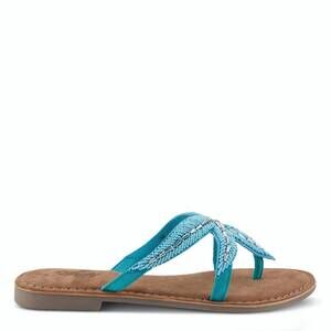 NEW AZURA women's starry starfish leather sandal in turquoise